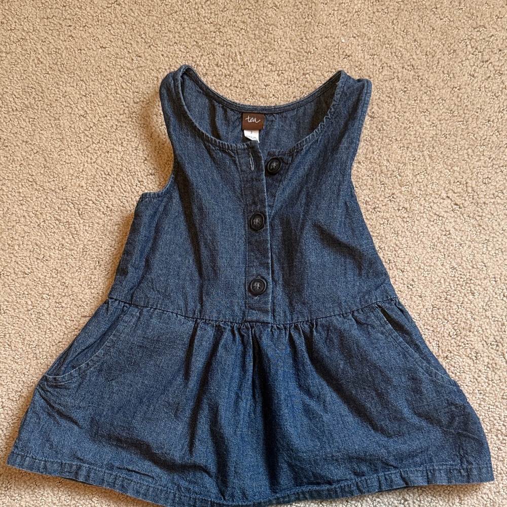 Tea Collection Blue Denim Kids Casual Dress